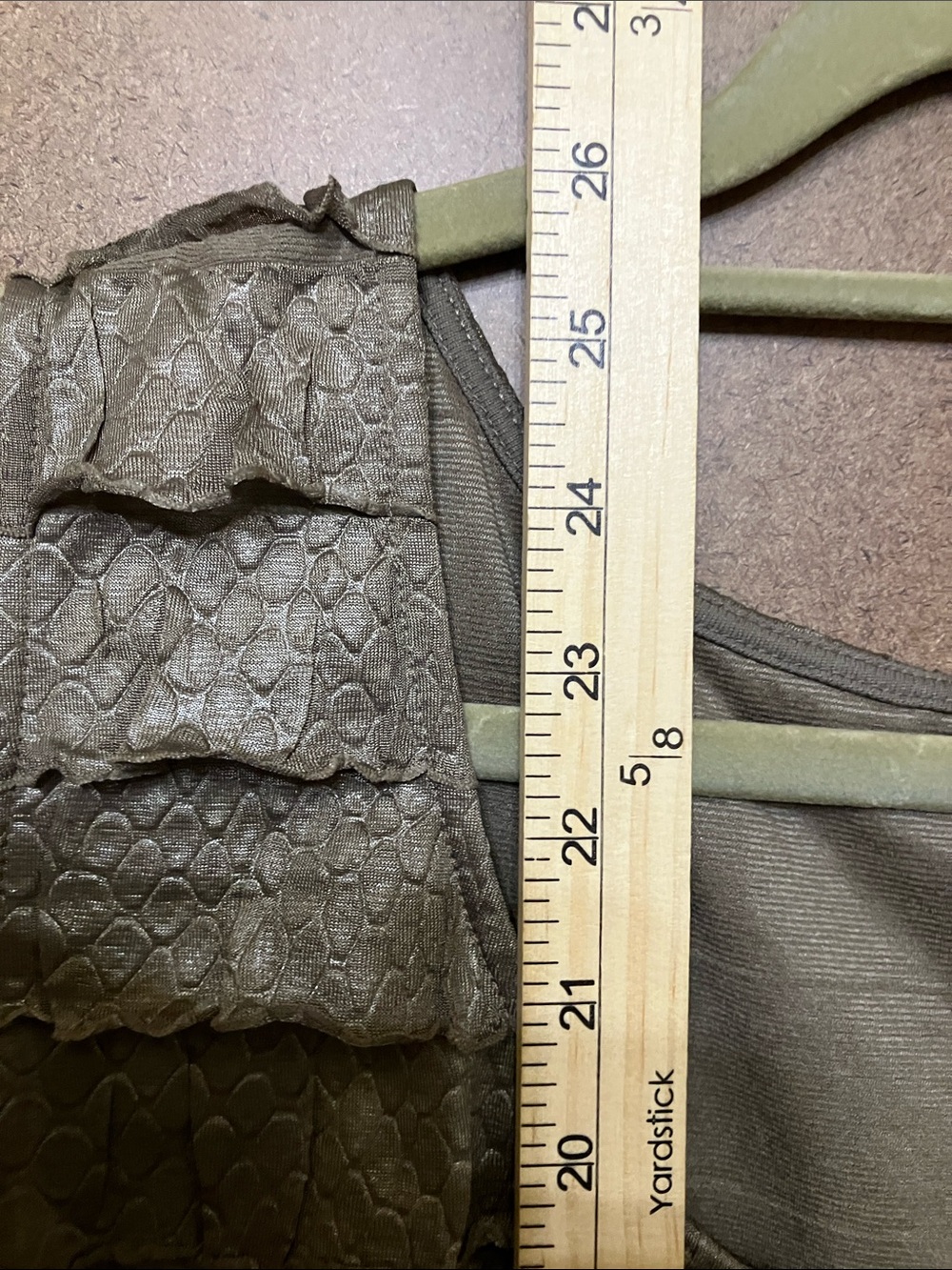 Ruby Rd. Layered Ruffle Scoop Tank - Taupe - Picture 7 of 9